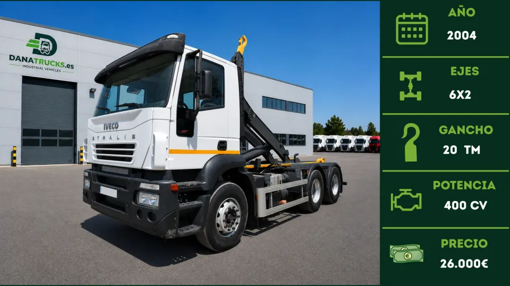 Iveco Stralis 260S40 6x2 Gancho 20 Tn 2004 | DanaTrucks.com