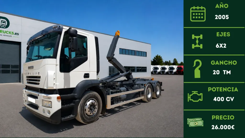 Iveco Stralis AD260S40Y Gancho 20 Tm 6x2 08-2005.