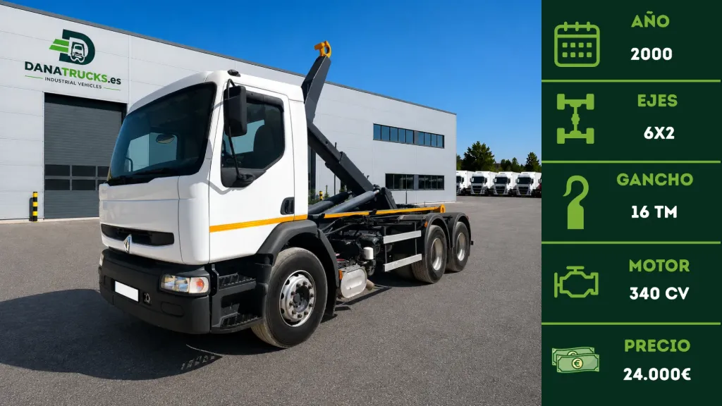 Renault Premium 340.26 6x2 Gancho 16 Tm 2000 | DanaTrucks.com