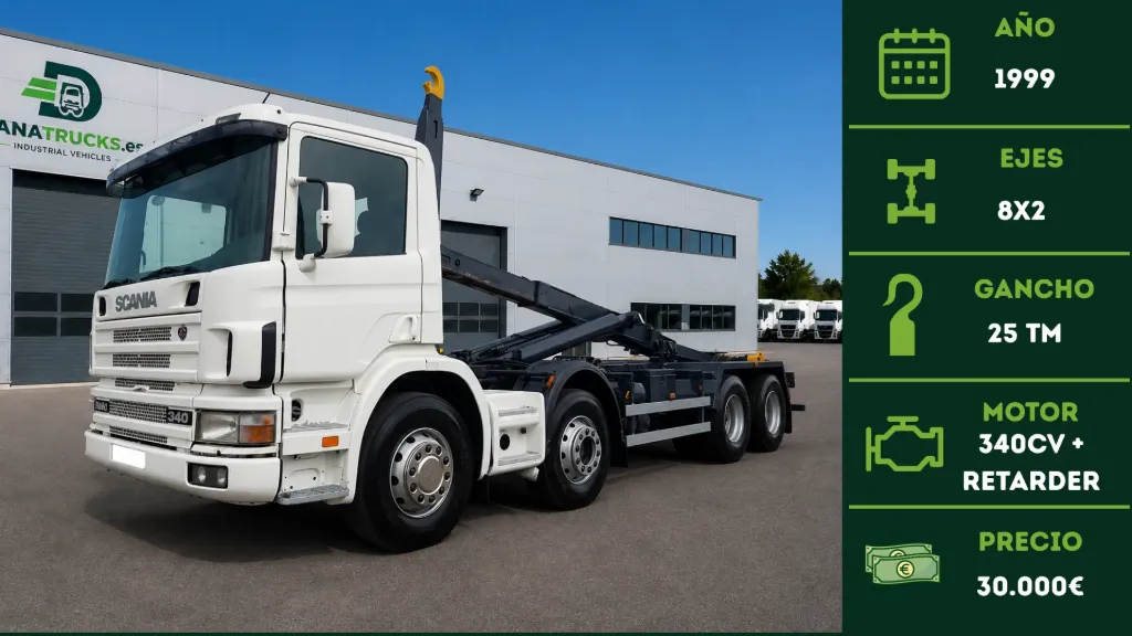 Scania 114G 340 CV 8x2 Gancho 25 Tm 2005 | DanaTrucks.com